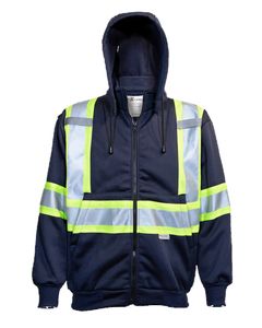 Navy Blue Poly Hoodie w/Detachable Hood