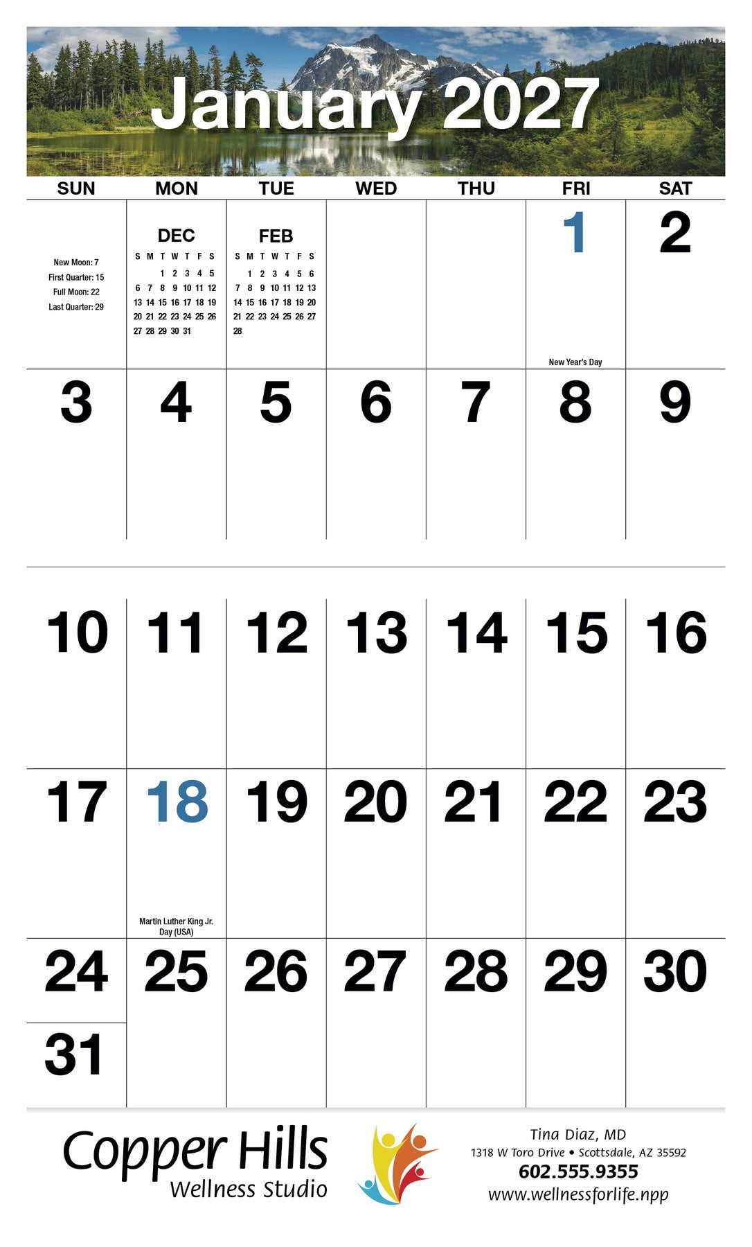 HotLine Products Big Numbers Appointment Calendar - Stapled open image