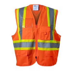 Orange Zipper Mesh Safety Vest