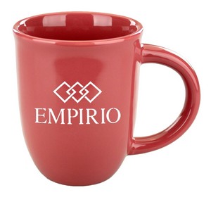 Salem 14oz coral glossy finish solid colour ceramic mug