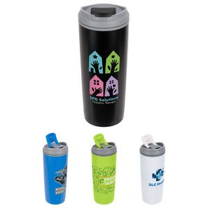 Olympia 17 oz Stainless Steel/Polypropylene Tumbler with Flip Top Lid