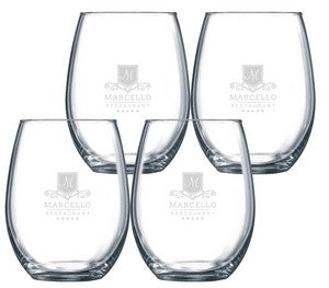 ~Veranda 15oz stemless wine S/4 in a Midnight box