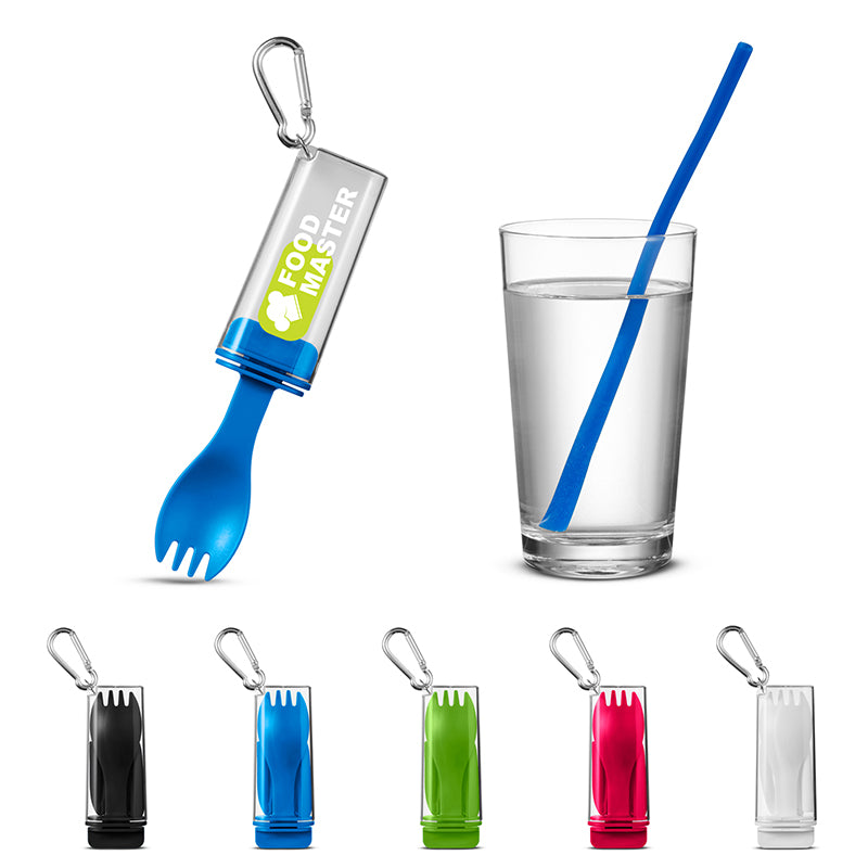Silicone Straw w/Utensil Set