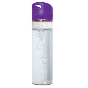 Clear Glass (bottle) Purple (lid)