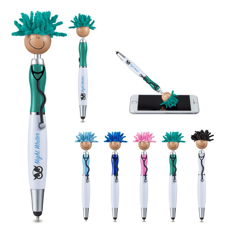 Multicultural MopToppers® Screen Cleaner w/Stethoscope Stylus Pen (Tan Skin)