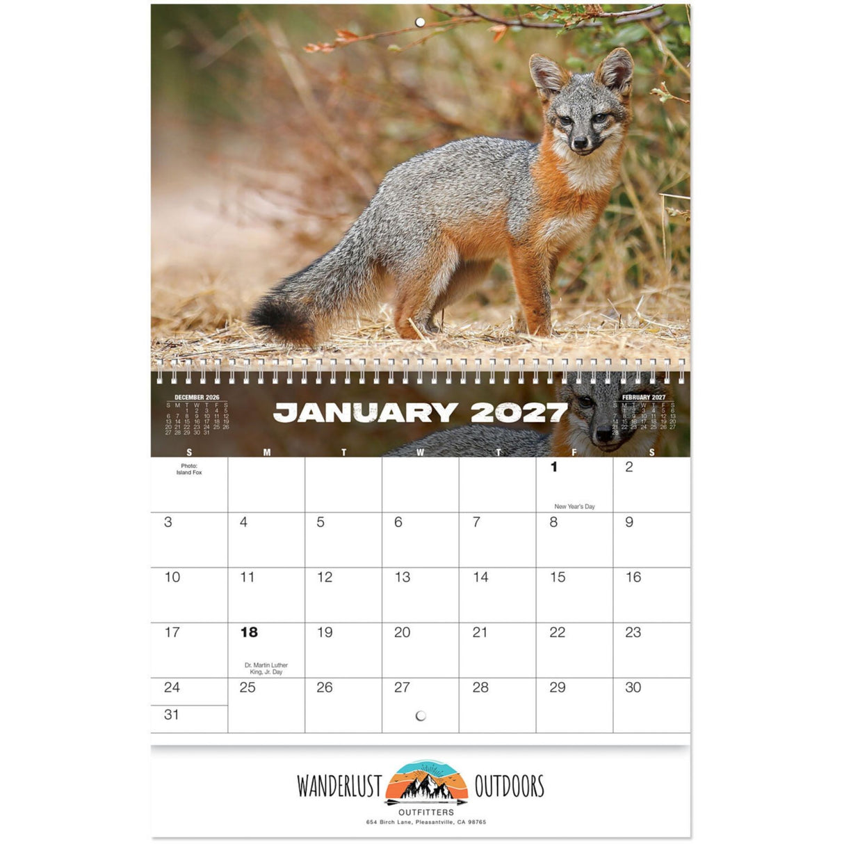 Full Colour North America Wildlife Spiral Calendar