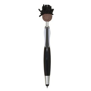 Multi-Cultural MopToppers® Screen Cleaner w/Stylus Pen (Brown Skin Color)