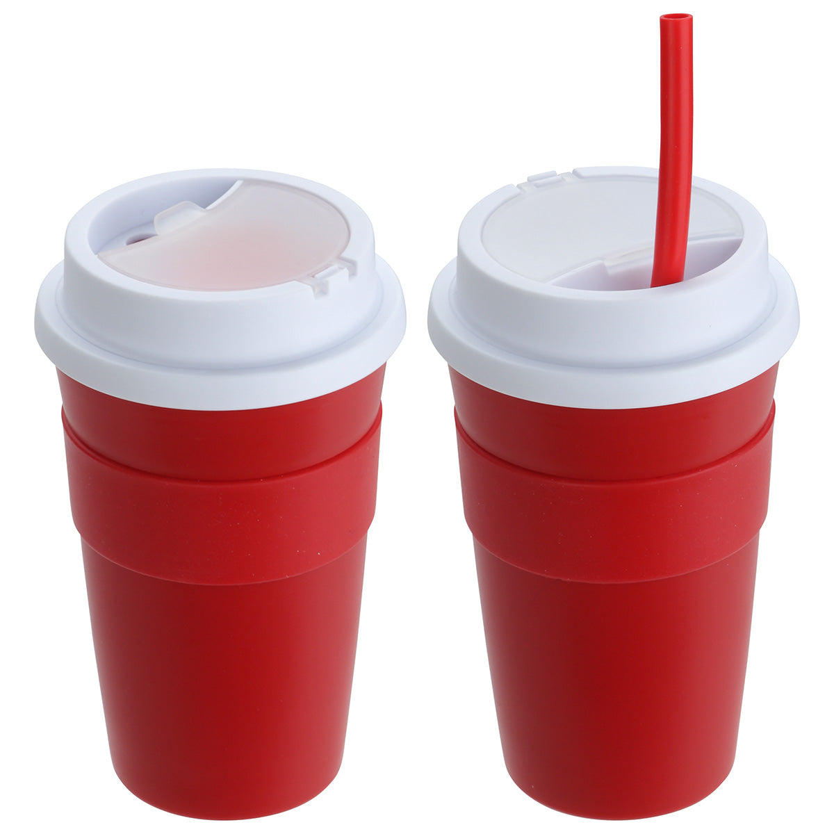 Bistro 14 oz Coffee Cup with Silicone Sleeve + Straw
