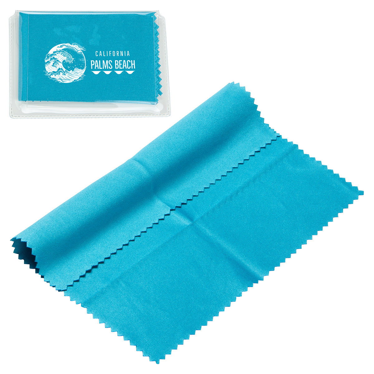6" x 6" 220GSM Microfiber Cleaning Cloth in Clear PVC Case