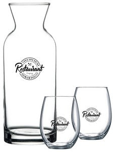 ~ Veranda & Lyric Set, 1 carafe, 2 wine glasses in a Shadow Gift box
