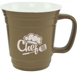 Fiesta 13.4oz 2tone light brown/white mug in Ripple gift box