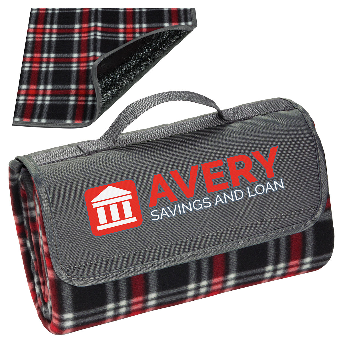 000621 Plaid Barrel Fleece Picnic Blanket