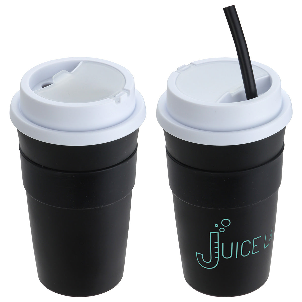 Bistro 14 oz Coffee Cup with Silicone Sleeve + Straw