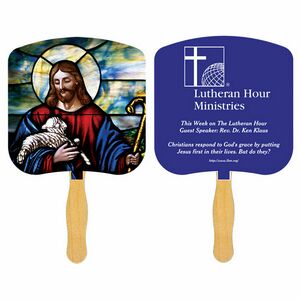 Religious Hand Fan/ Jesus the Good Shepherd