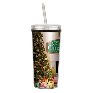 16 Oz. Niagara Insulated Tumbler with Full Color Imprint Straw Lid