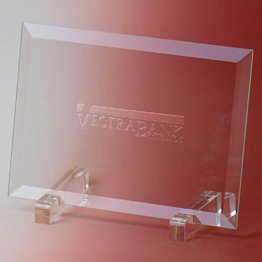 Jade Glass Beveled Horizontal Rectangle Frame.