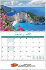 Full Colour Beaches Spiral Wall Calendar