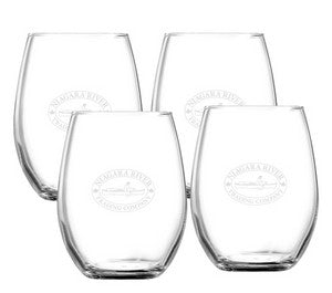 ~ Blossom 14.75oz Chef & Sommelier stemless set of 4 in a Midnight gift box - Etched