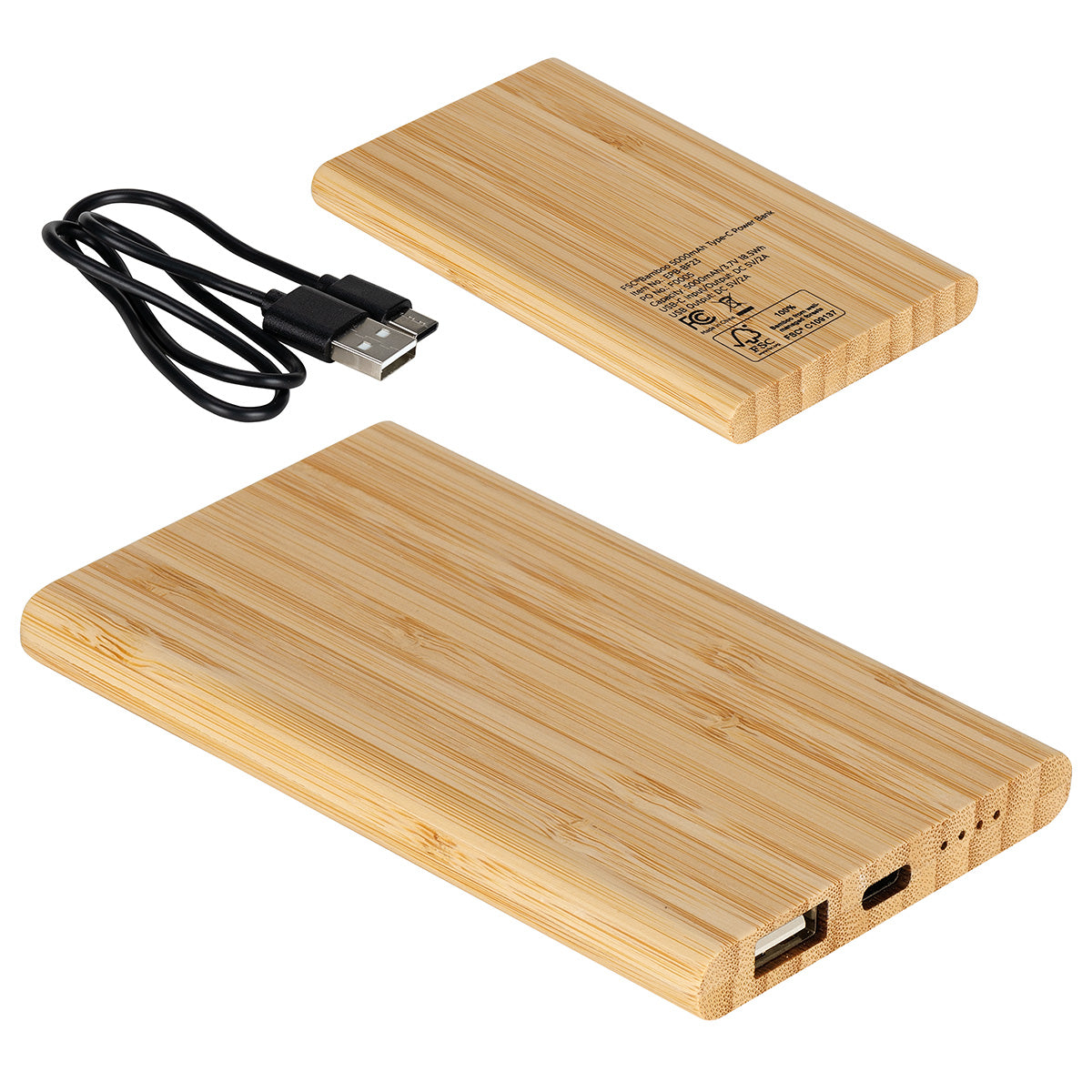 FSC® Bamboo 5000mAh Type-C Power Bank