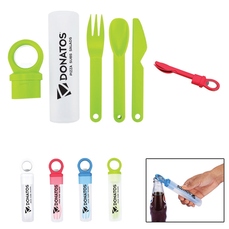 Plastic Utensil Set w/Bottle Opener