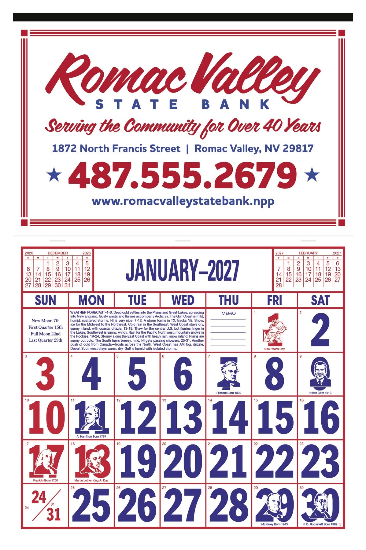 Skinner & Kennedy Apron Style Calendar image