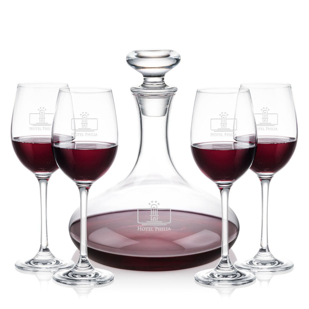 Decanter & 4 Wine