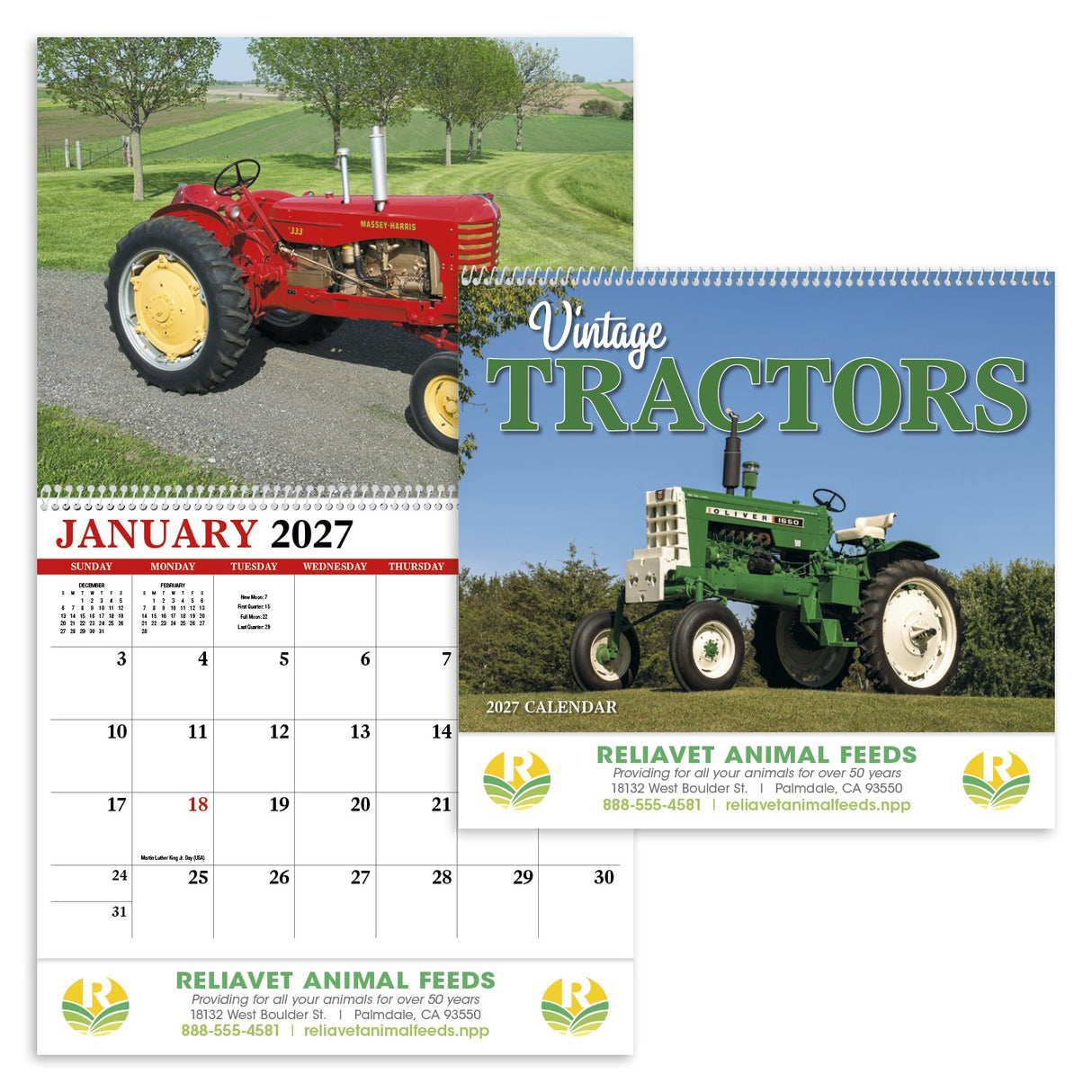 HotLine® Products Vintage Tractors Appointment Calendar - Spiral