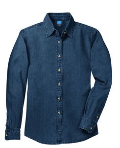 Port & Company® Ladies' Long Sleeve Value Denim Shirt