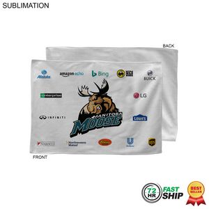 72 Hr Fast Ship - White Microfiber Dri-Lite Terry Sponsorship Rally Towel, 12x18, Sublimated