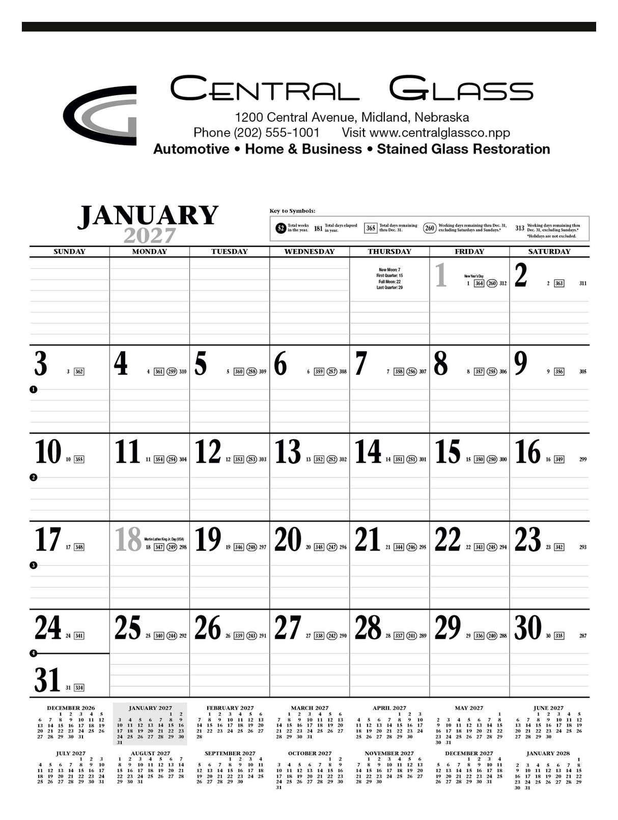 HotLine® Products Large Contractor Calendar