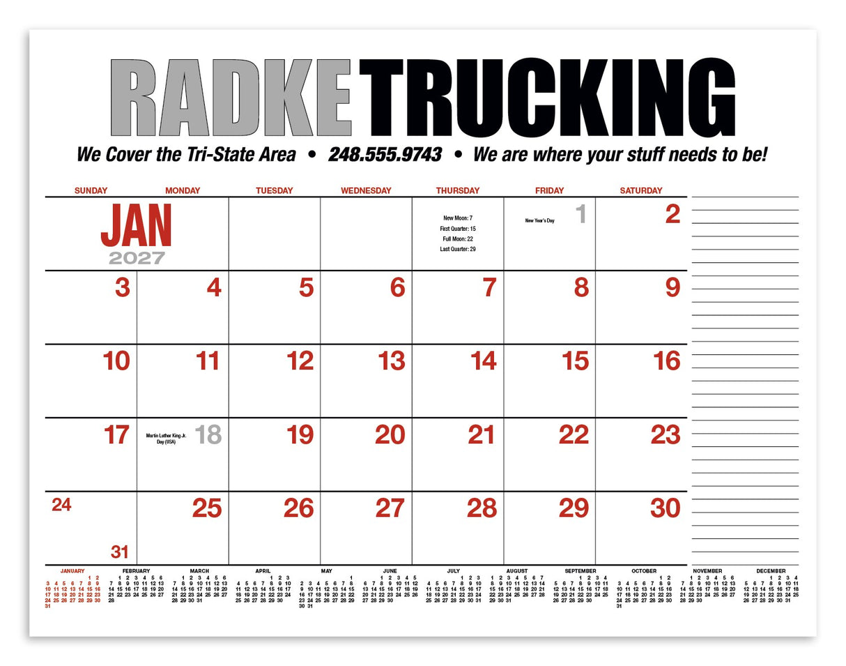 HotLine Products 13-Month Desk Pad Calendar image