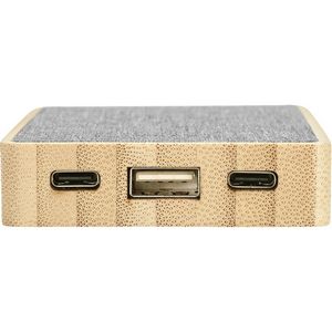 Dual Port Bamboo/rPET Power Bank 5,000 mAh
