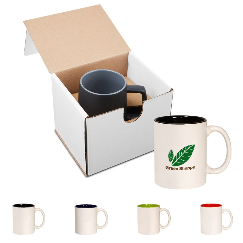 11 Oz. Two Tone C-Handle Mug in Individual Mailer