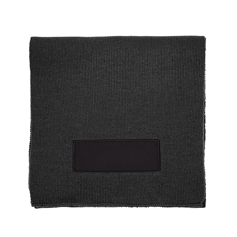 Acrylic Knit Scarf w/Patch