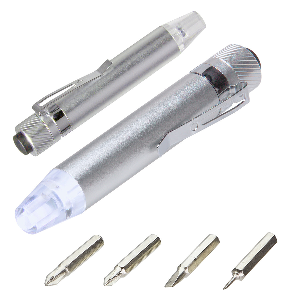Quick-Reach 4-Bit Screwdriver Set with Light