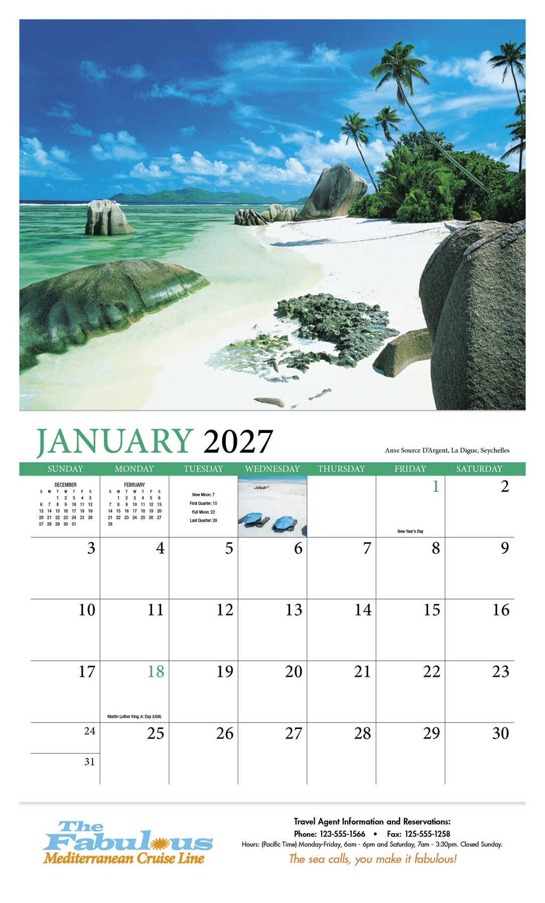 HotLine Products Beaches Appointment Calendar - Stapled open image