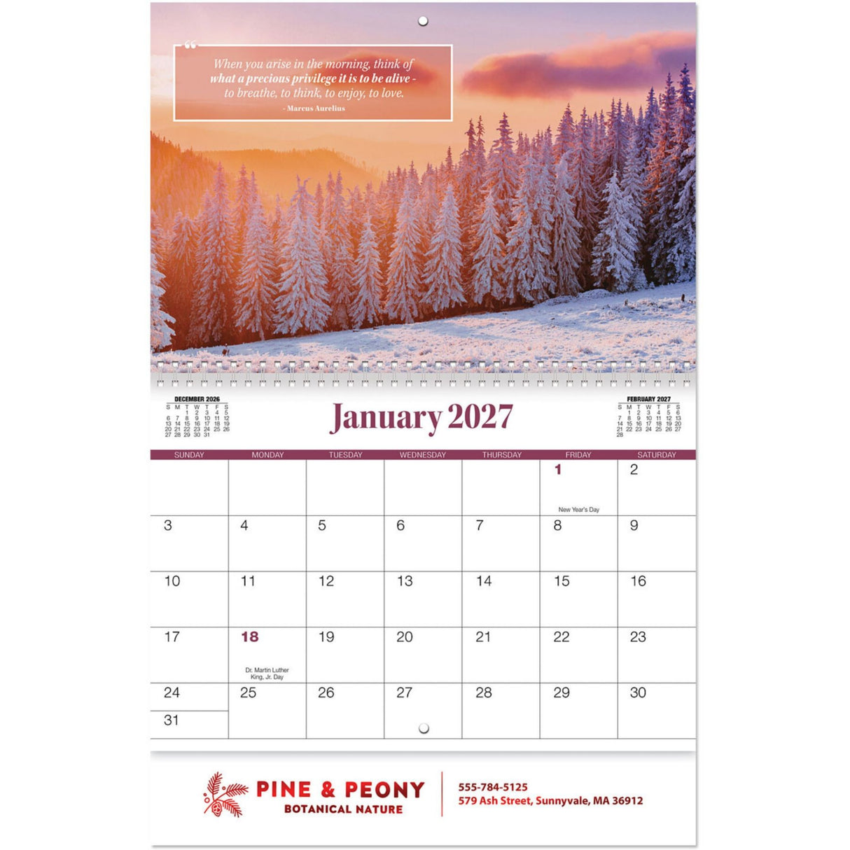 Moments Of Inspiration Spiral Wall Calendar