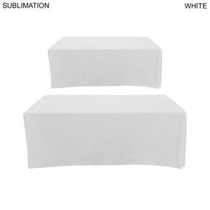 48 Hr Quick Ship - Sublimated Box Style Fitted Tablecloth for 6' Table, 4 sided, Closed Back