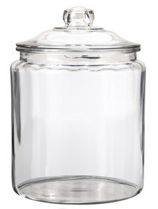 ~Heritage Large 128oz clear glass jar with glass cover -Bulk Packaging/Pallet