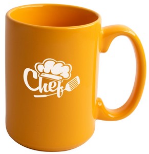 Jumbo 15oz mustard ceramic mug - Etched