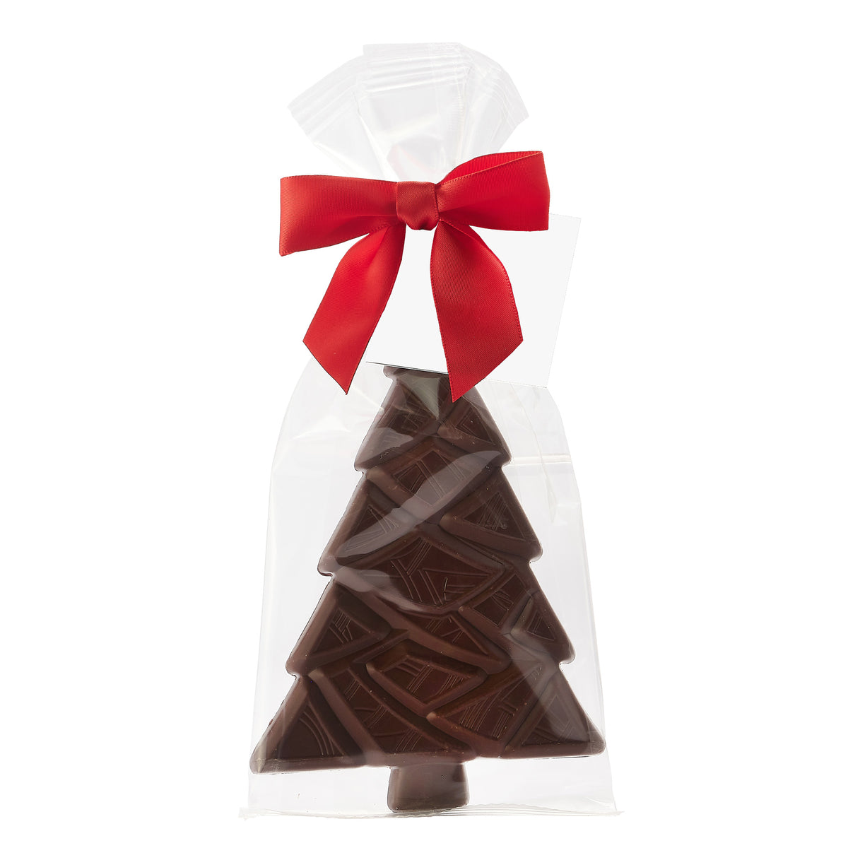Belgian Chocolate Holiday Tree in Bow Bag - Dark Chocolate