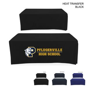Polycotton Twill Table Throw for 6' Table, Drape style, 4 sided, Closed Back, Heat Transfer logo