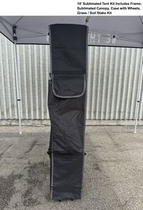 000550 Premium Sublimated Tent Kit 10', Includes Premium 40mm Aluminum Frame, Canopy, Case, Grass Stake Kit