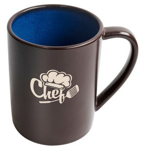 Au Chocolat 17oz 2tone brown/blue mug - Etched