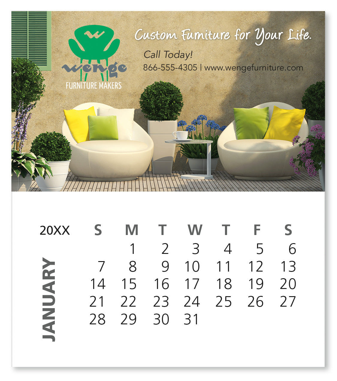 Good Value™ Business Card Magnet with 12-Sheet Calendar