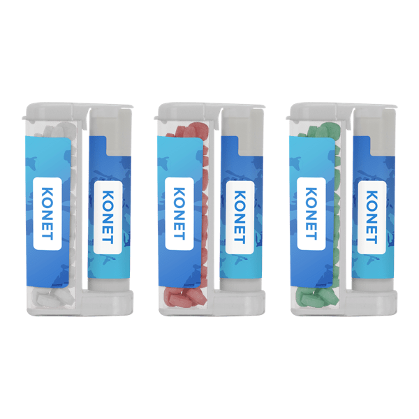 Sugar Free Mints in a Rectangular Flip-Top Duo w/Natural Lip Moisturizer