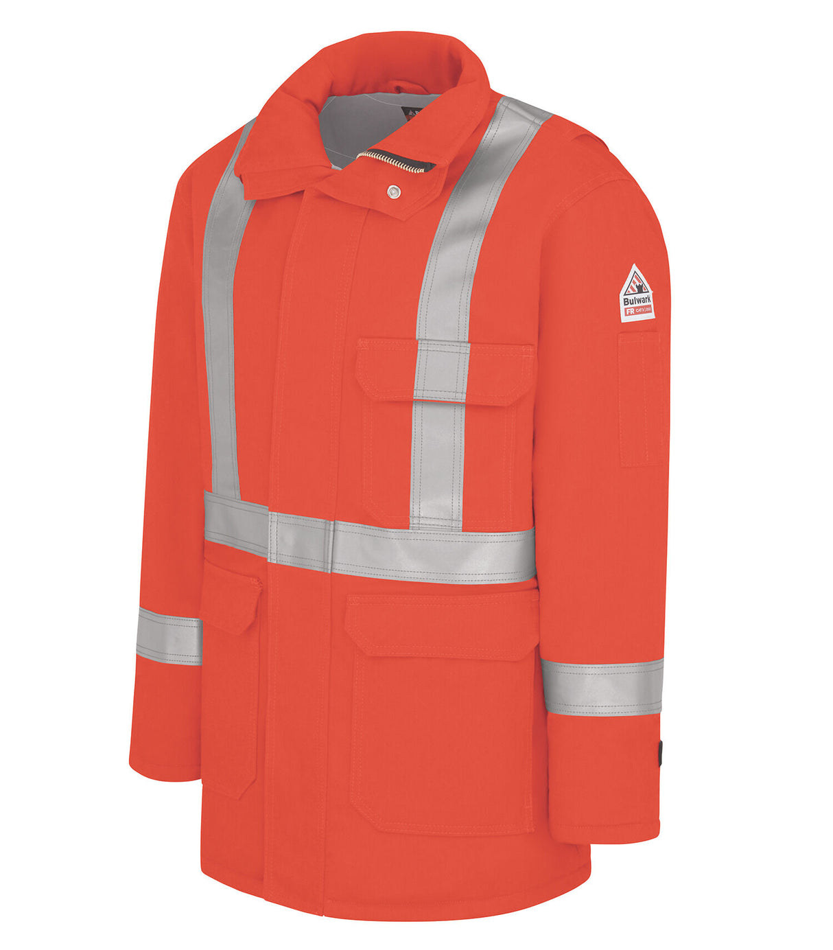Bulwark FR Men's heavyweight FR Insulated Delux Parka With 2” Reflective Striping