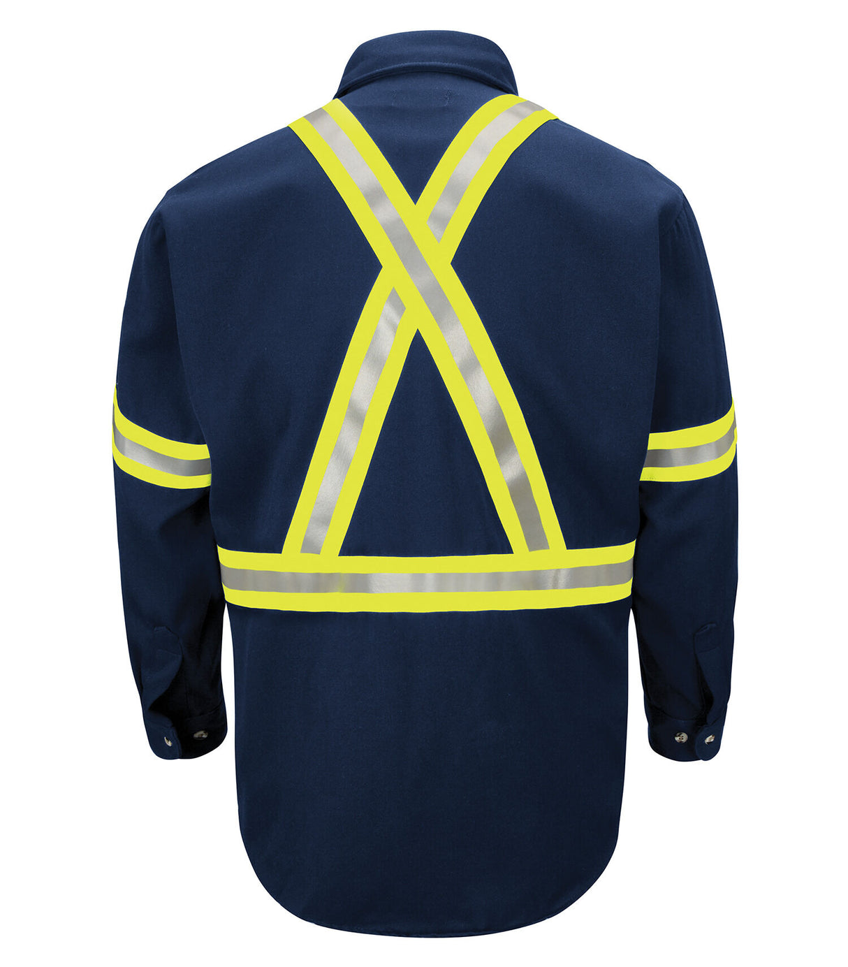 Bulwark FR Men's Midweight FR Enhanced Visibility Uniform Shirt With Reflective Trim
