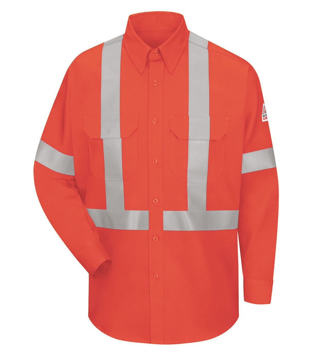 Bulwark FR Men's Lightweight FR Enhanced Visibility Uniform Shirt With Reflective Trim