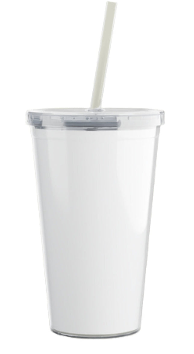000001 Custom Plastic Tumbler with Straw